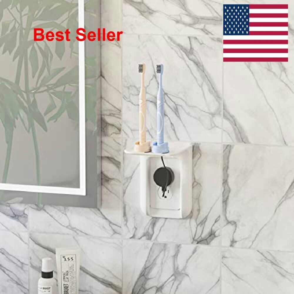 Outlet Shelf Wall Organizer Space Saving Duplex Holder Bathroom Kitchen View 4